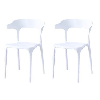 Zeitgenössischer Indoor-Außen-Plastik Open Back Stapel Dining Side Stuhl