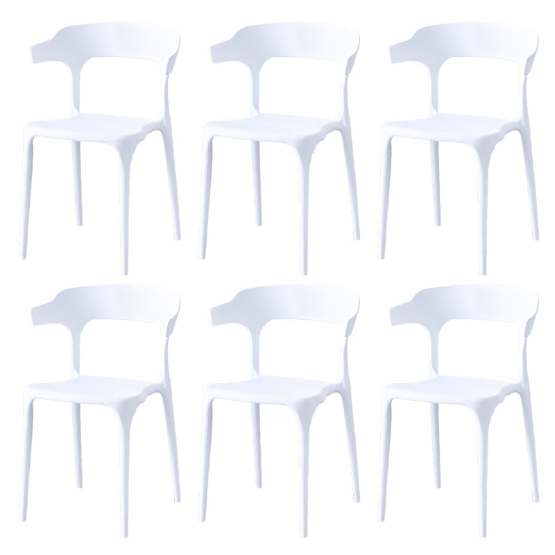 Zeitgenössischer Indoor-Außen-Plastik Open Back Stapel Dining Side Stuhl