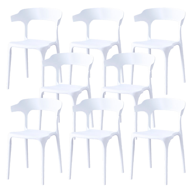 Zeitgenössischer Indoor-Außen-Plastik Open Back Stapel Dining Side Stuhl