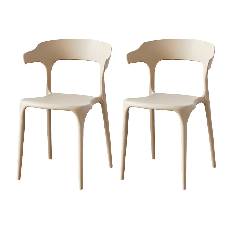Zeitgenössischer Indoor-Außen-Plastik Open Back Stapel Dining Side Stuhl