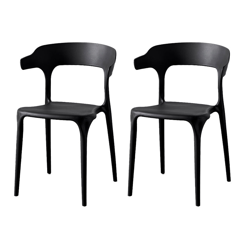 Zeitgenössischer Indoor-Außen-Plastik Open Back Stapel Dining Side Stuhl