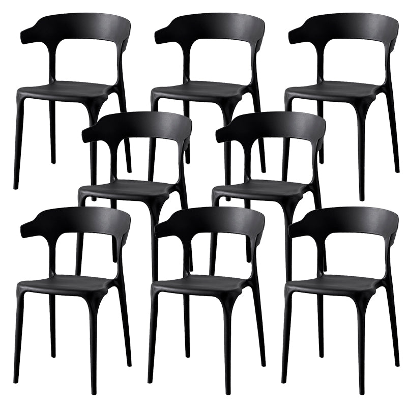 Zeitgenössischer Indoor-Außen-Plastik Open Back Stapel Dining Side Stuhl