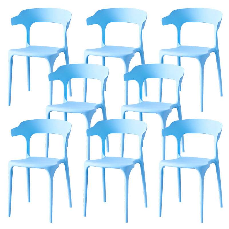 Zeitgenössischer Indoor-Außen-Plastik Open Back Stapel Dining Side Stuhl