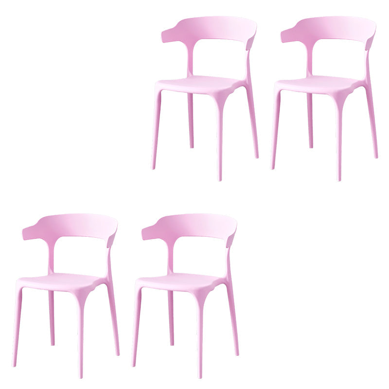 Zeitgenössischer Indoor-Außen-Plastik Open Back Stapel Dining Side Stuhl