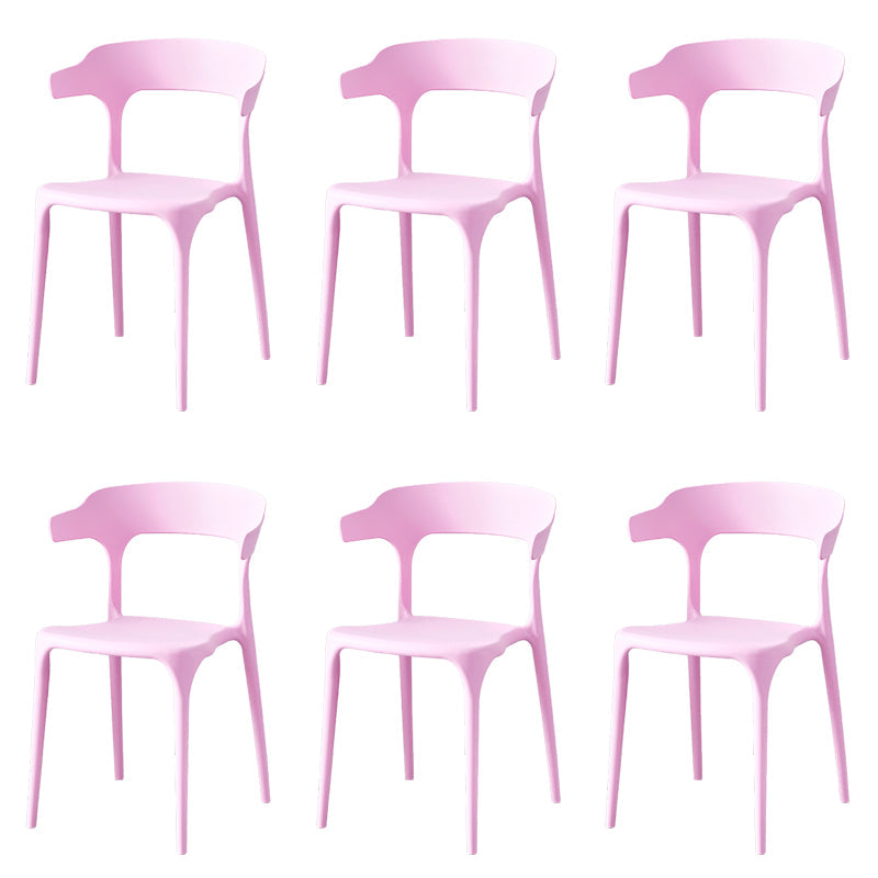 Zeitgenössischer Indoor-Außen-Plastik Open Back Stapel Dining Side Stuhl