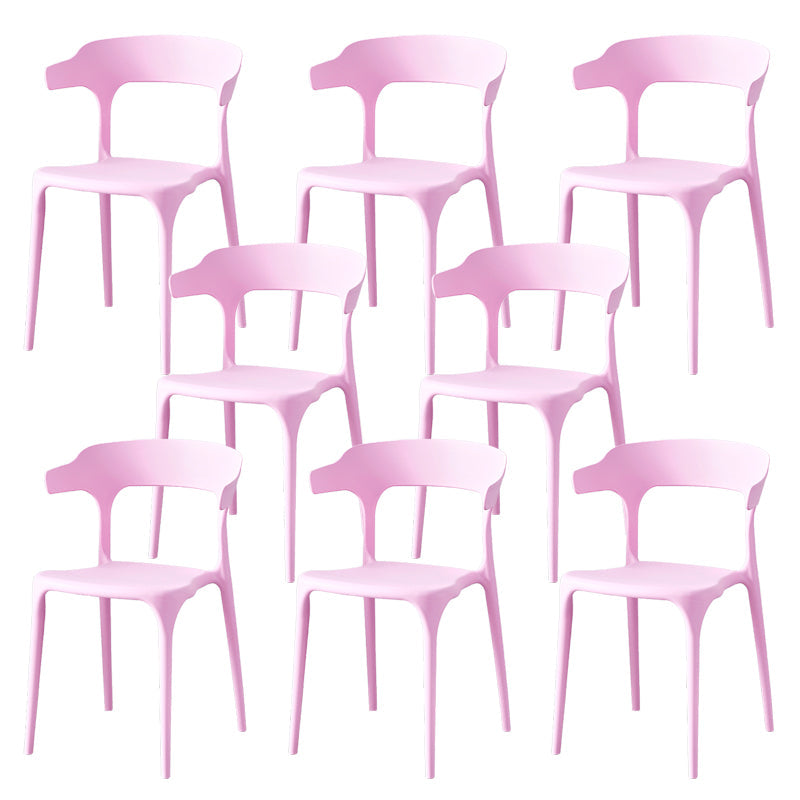 Zeitgenössischer Indoor-Außen-Plastik Open Back Stapel Dining Side Stuhl