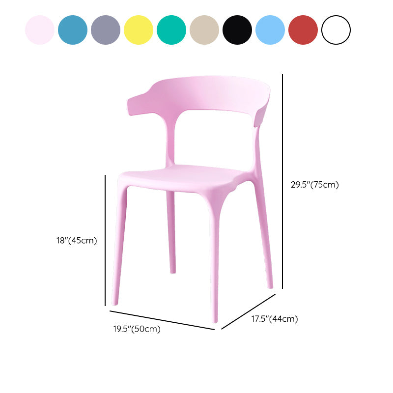 Zeitgenössischer Indoor-Außen-Plastik Open Back Stapel Dining Side Stuhl