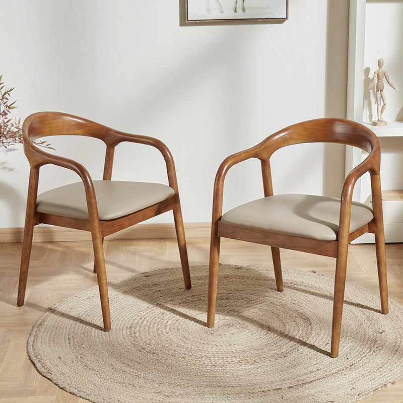 Zeitgenössischer Esszimmer Massives Holz offener Rückseite Esstuhl