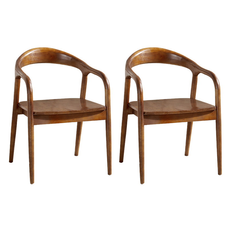 Zeitgenössischer Esszimmer Massives Holz offener Rückseite Esstuhl