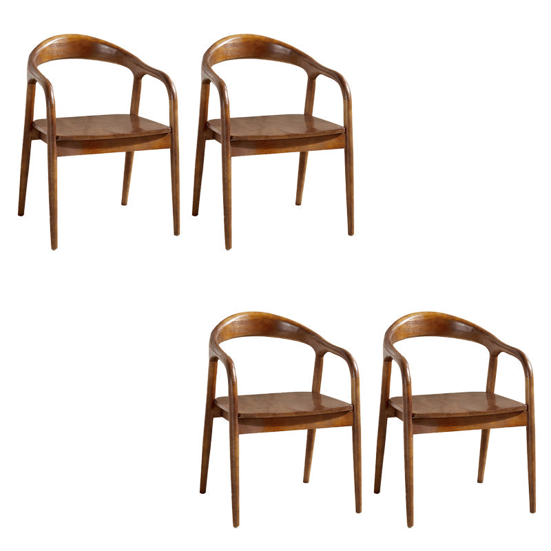 Zeitgenössischer Esszimmer Massives Holz offener Rückseite Esstuhl