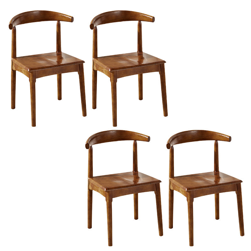 Zeitgenössischer Esszimmer Massives Holz offener Rückseite Esstuhl