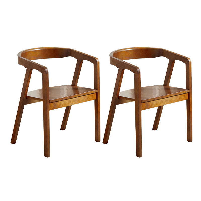 Zeitgenössischer Esszimmer Massives Holz offener Rückseite Esstuhl