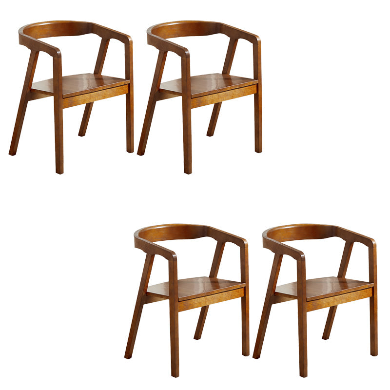 Zeitgenössischer Esszimmer Massives Holz offener Rückseite Esstuhl