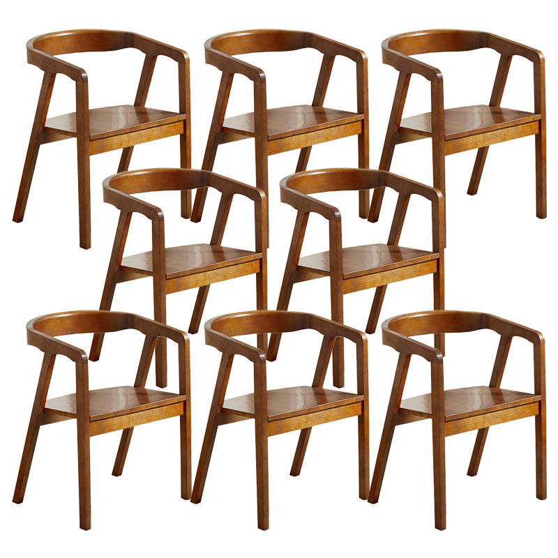 Zeitgenössischer Esszimmer Massives Holz offener Rückseite Esstuhl