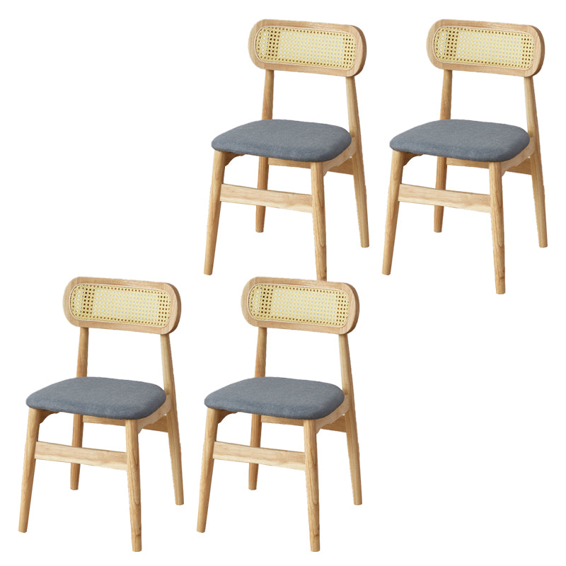 Contemporary Indoor Solid Wood Open Back Dining Side Chair for Restaurant Dark Gray 4 Piece Set Natural Wood Clearhalo 'Dining Chairs' 'Dining Tables & Seating' 'dining_chair' 'furn' 'furn_dining_chair' 'Furniture' 'Kitchen & Dining Furniture' 7747865