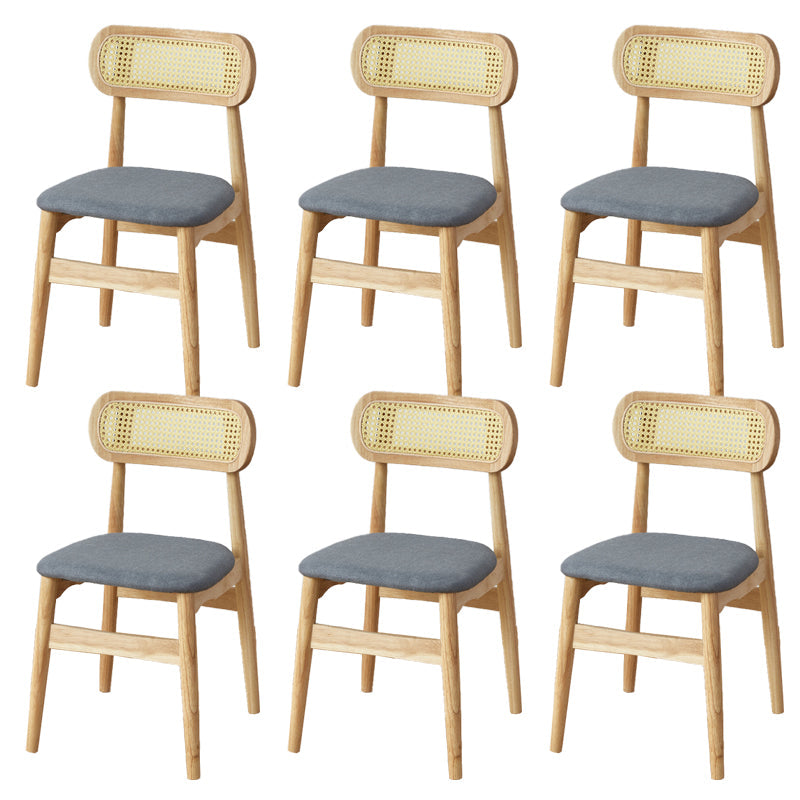 Contemporary Indoor Solid Wood Open Back Dining Side Chair for Restaurant Dark Gray 6 Piece Set Natural Wood Clearhalo 'Dining Chairs' 'Dining Tables & Seating' 'dining_chair' 'furn' 'furn_dining_chair' 'Furniture' 'Kitchen & Dining Furniture' 7747867