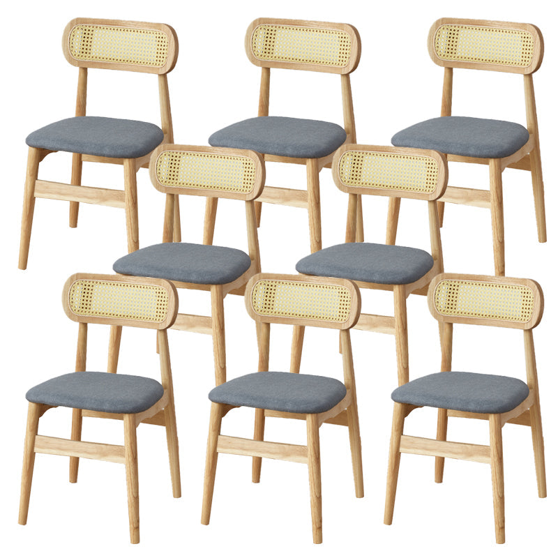 Contemporary Indoor Solid Wood Open Back Dining Side Chair for Restaurant Dark Gray 8 Piece Set Natural Wood Clearhalo 'Dining Chairs' 'Dining Tables & Seating' 'dining_chair' 'furn' 'furn_dining_chair' 'Furniture' 'Kitchen & Dining Furniture' 7747869