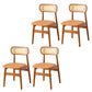 Contemporary Indoor Solid Wood Open Back Dining Side Chair for Restaurant Orange 4 Piece Set Walnut Clearhalo 'Dining Chairs' 'Dining Tables & Seating' 'dining_chair' 'furn' 'furn_dining_chair' 'Furniture' 'Kitchen & Dining Furniture' 7747875