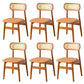 Contemporary Indoor Solid Wood Open Back Dining Side Chair for Restaurant Orange 6 Piece Set Walnut Clearhalo 'Dining Chairs' 'Dining Tables & Seating' 'dining_chair' 'furn' 'furn_dining_chair' 'Furniture' 'Kitchen & Dining Furniture' 7747876