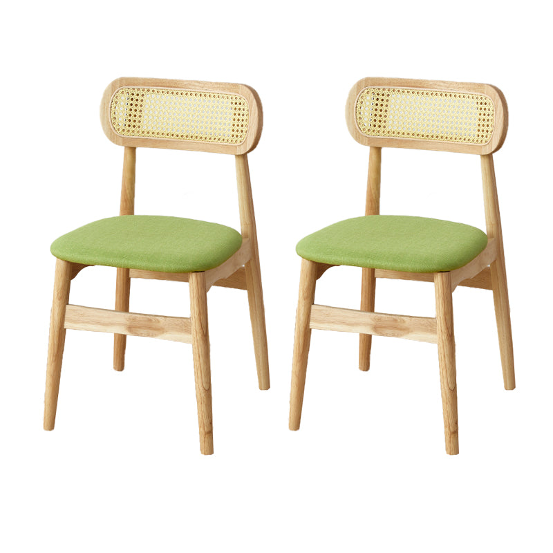 Contemporary Indoor Solid Wood Open Back Dining Side Chair for Restaurant Green 2 Piece Set Natural Wood Clearhalo 'Dining Chairs' 'Dining Tables & Seating' 'dining_chair' 'furn' 'furn_dining_chair' 'Furniture' 'Kitchen & Dining Furniture' 7747880