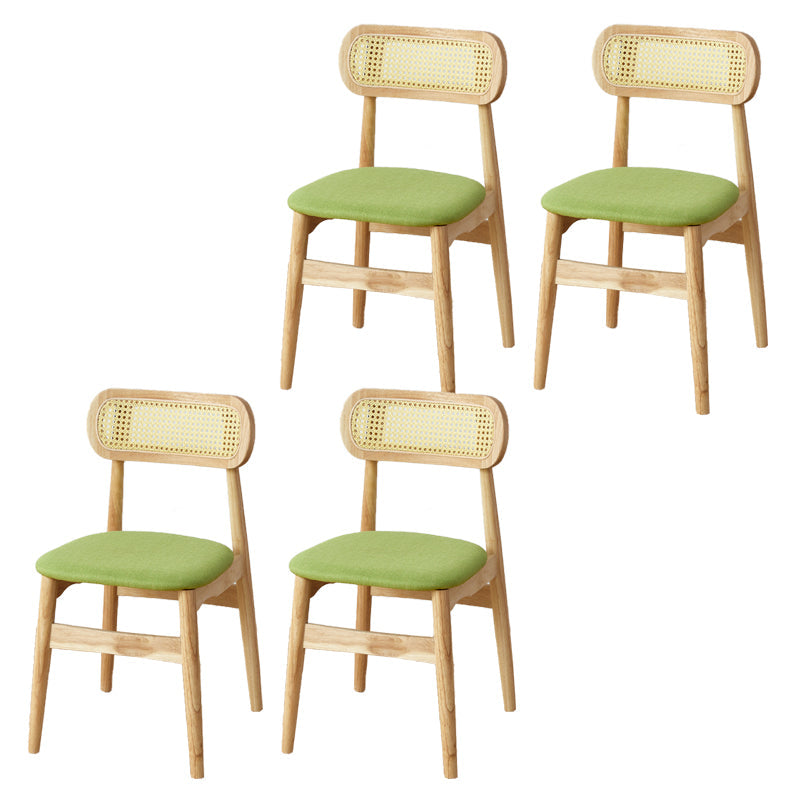 Contemporary Indoor Solid Wood Open Back Dining Side Chair for Restaurant Green 4 Piece Set Natural Wood Clearhalo 'Dining Chairs' 'Dining Tables & Seating' 'dining_chair' 'furn' 'furn_dining_chair' 'Furniture' 'Kitchen & Dining Furniture' 7747881