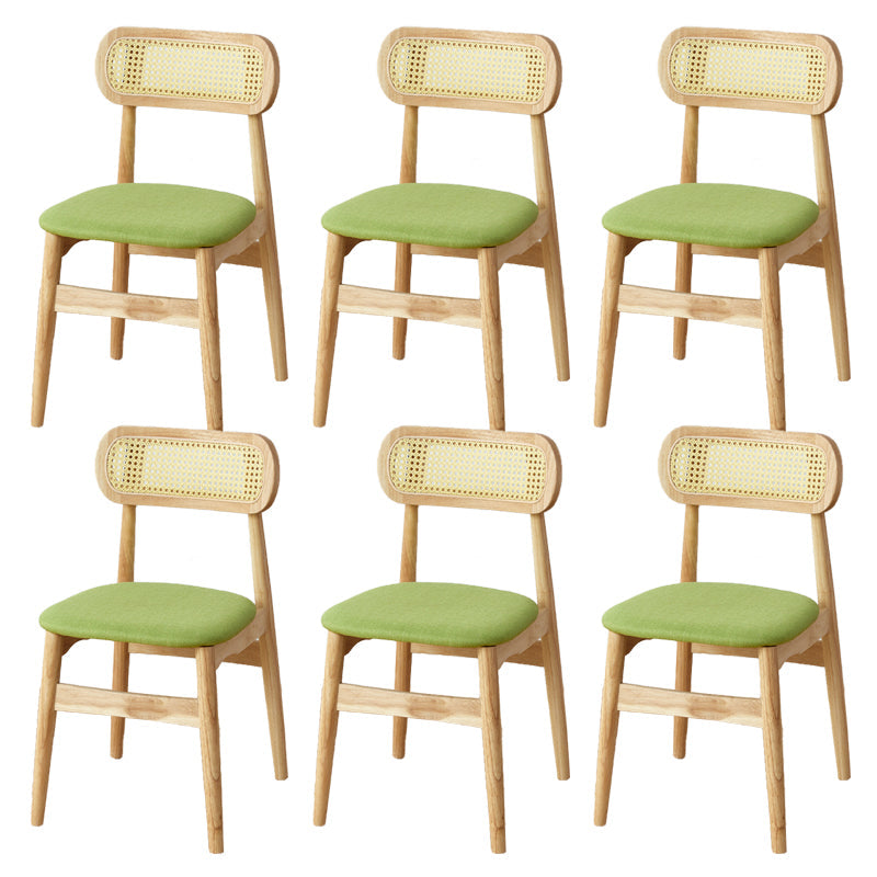 Contemporary Indoor Solid Wood Open Back Dining Side Chair for Restaurant Green 6 Piece Set Natural Wood Clearhalo 'Dining Chairs' 'Dining Tables & Seating' 'dining_chair' 'furn' 'furn_dining_chair' 'Furniture' 'Kitchen & Dining Furniture' 7747882
