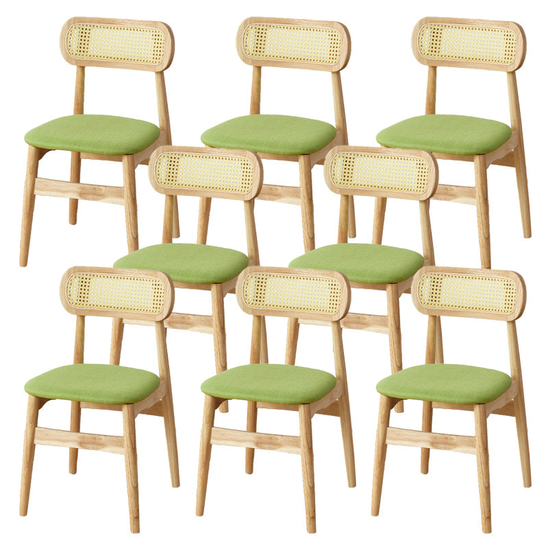 Contemporary Indoor Solid Wood Open Back Dining Side Chair for Restaurant Green 8 Piece Set Natural Wood Clearhalo 'Dining Chairs' 'Dining Tables & Seating' 'dining_chair' 'furn' 'furn_dining_chair' 'Furniture' 'Kitchen & Dining Furniture' 7747883