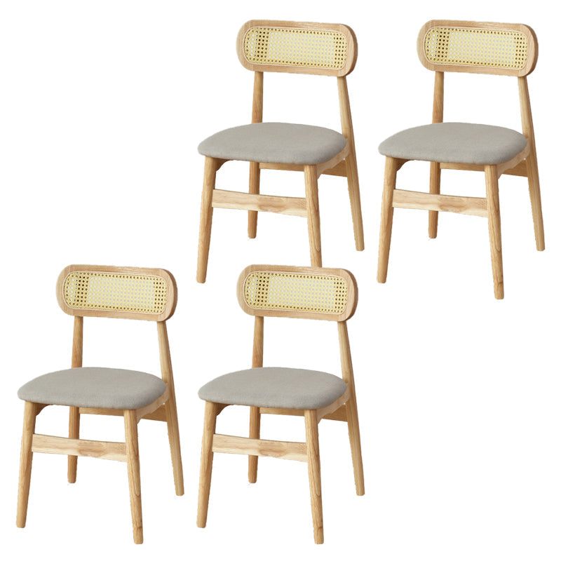 Contemporary Indoor Solid Wood Open Back Dining Side Chair for Restaurant Light Gray 4 Piece Set Natural Wood Clearhalo 'Dining Chairs' 'Dining Tables & Seating' 'dining_chair' 'furn' 'furn_dining_chair' 'Furniture' 'Kitchen & Dining Furniture' 7747885