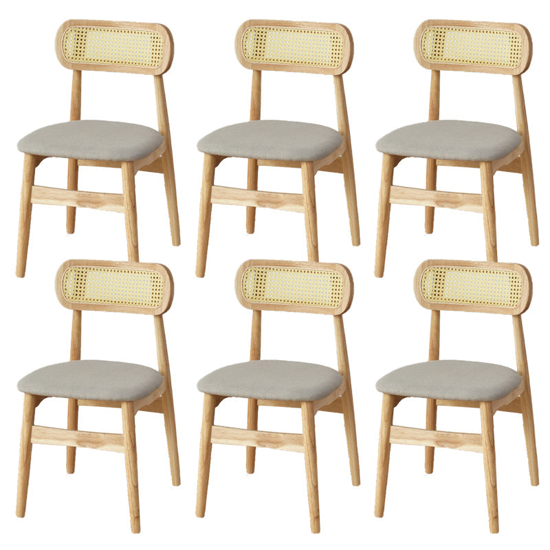 Contemporary Indoor Solid Wood Open Back Dining Side Chair for Restaurant Light Gray 6 Piece Set Natural Wood Clearhalo 'Dining Chairs' 'Dining Tables & Seating' 'dining_chair' 'furn' 'furn_dining_chair' 'Furniture' 'Kitchen & Dining Furniture' 7747886