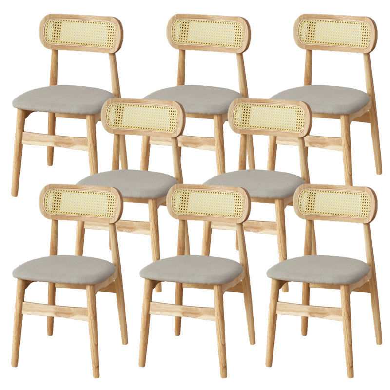 Contemporary Indoor Solid Wood Open Back Dining Side Chair for Restaurant Light Gray 8 Piece Set Natural Wood Clearhalo 'Dining Chairs' 'Dining Tables & Seating' 'dining_chair' 'furn' 'furn_dining_chair' 'Furniture' 'Kitchen & Dining Furniture' 7747887