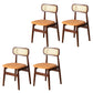 Contemporary Indoor Solid Wood Open Back Dining Side Chair for Restaurant Off-White 4 Piece Set Walnut Clearhalo 'Dining Chairs' 'Dining Tables & Seating' 'dining_chair' 'furn' 'furn_dining_chair' 'Furniture' 'Kitchen & Dining Furniture' 7747889