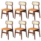 Contemporary Indoor Solid Wood Open Back Dining Side Chair for Restaurant Off-White 6 Piece Set Walnut Clearhalo 'Dining Chairs' 'Dining Tables & Seating' 'dining_chair' 'furn' 'furn_dining_chair' 'Furniture' 'Kitchen & Dining Furniture' 7747890