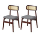 Contemporary Indoor Solid Wood Open Back Dining Side Chair for Restaurant Dark Gray 2 Piece Set Walnut Clearhalo 'Dining Chairs' 'Dining Tables & Seating' 'dining_chair' 'furn' 'furn_dining_chair' 'Furniture' 'Kitchen & Dining Furniture' 7747892