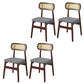 Contemporary Indoor Solid Wood Open Back Dining Side Chair for Restaurant Dark Gray 4 Piece Set Walnut Clearhalo 'Dining Chairs' 'Dining Tables & Seating' 'dining_chair' 'furn' 'furn_dining_chair' 'Furniture' 'Kitchen & Dining Furniture' 7747893