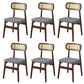 Contemporary Indoor Solid Wood Open Back Dining Side Chair for Restaurant Dark Gray 6 Piece Set Walnut Clearhalo 'Dining Chairs' 'Dining Tables & Seating' 'dining_chair' 'furn' 'furn_dining_chair' 'Furniture' 'Kitchen & Dining Furniture' 7747894