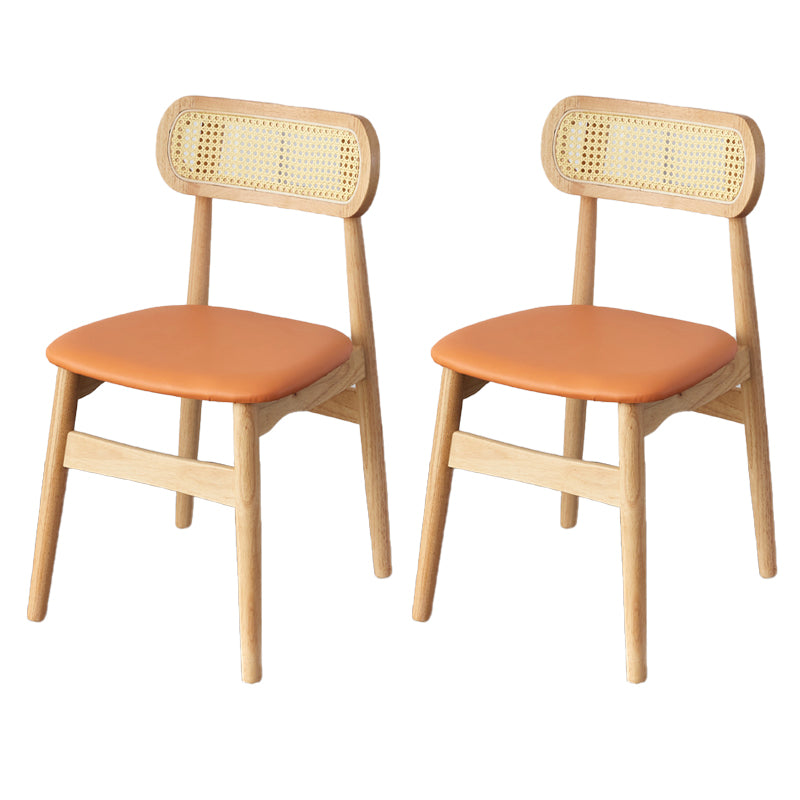 Contemporary Indoor Solid Wood Open Back Dining Side Chair for Restaurant Orange 2 Piece Set Natural Wood Clearhalo 'Dining Chairs' 'Dining Tables & Seating' 'dining_chair' 'furn' 'furn_dining_chair' 'Furniture' 'Kitchen & Dining Furniture' 7747896