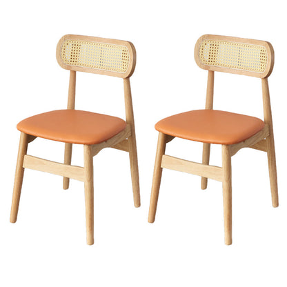 Contemporary Indoor Solid Wood Open Back Dining Side Chair for Restaurant Orange 2 Piece Set Natural Wood Clearhalo 'Dining Chairs' 'Dining Tables & Seating' 'dining_chair' 'furn' 'furn_dining_chair' 'Furniture' 'Kitchen & Dining Furniture' 7747896