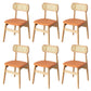 Contemporary Indoor Solid Wood Open Back Dining Side Chair for Restaurant Orange 6 Piece Set Natural Wood Clearhalo 'Dining Chairs' 'Dining Tables & Seating' 'dining_chair' 'furn' 'furn_dining_chair' 'Furniture' 'Kitchen & Dining Furniture' 7747898