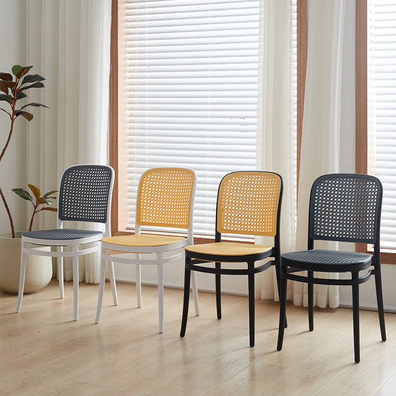Contemporary Indoor Plastic Open Back Stackable Dining Side Chair Clearhalo 'Dining Chairs' 'Dining Tables & Seating' 'dining_chair' 'furn' 'furn_dining_chair' 'Furniture' 'Kitchen & Dining Furniture' 7747912