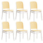 Contemporary Indoor Plastic Open Back Stackable Dining Side Chair Yellow White 6 Piece Set Clearhalo 'Dining Chairs' 'Dining Tables & Seating' 'dining_chair' 'furn' 'furn_dining_chair' 'Furniture' 'Kitchen & Dining Furniture' 7747916