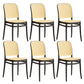 Contemporary Indoor Plastic Open Back Stackable Dining Side Chair Yellow Black 6 Piece Set Clearhalo 'Dining Chairs' 'Dining Tables & Seating' 'dining_chair' 'furn' 'furn_dining_chair' 'Furniture' 'Kitchen & Dining Furniture' 7747925