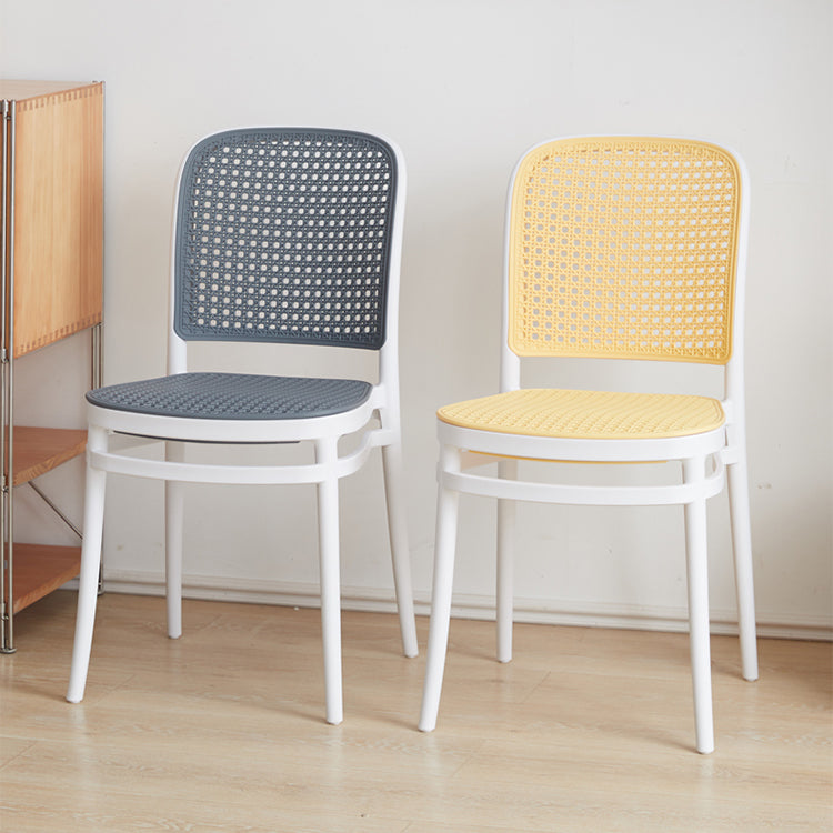 Contemporary Indoor Plastic Open Back Stackable Dining Side Chair Clearhalo 'Dining Chairs' 'Dining Tables & Seating' 'dining_chair' 'furn' 'furn_dining_chair' 'Furniture' 'Kitchen & Dining Furniture' 7747927
