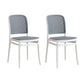Contemporary Indoor Plastic Open Back Stackable Dining Side Chair Gray-White 2 Piece Set Clearhalo 'Dining Chairs' 'Dining Tables & Seating' 'dining_chair' 'furn' 'furn_dining_chair' 'Furniture' 'Kitchen & Dining Furniture' 7747930