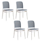 Contemporary Indoor Plastic Open Back Stackable Dining Side Chair Gray-White 4 Piece Set Clearhalo 'Dining Chairs' 'Dining Tables & Seating' 'dining_chair' 'furn' 'furn_dining_chair' 'Furniture' 'Kitchen & Dining Furniture' 7747931
