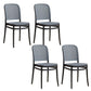 Contemporary Indoor Plastic Open Back Stackable Dining Side Chair Black-Gray 4 Piece Set Clearhalo 'Dining Chairs' 'Dining Tables & Seating' 'dining_chair' 'furn' 'furn_dining_chair' 'Furniture' 'Kitchen & Dining Furniture' 7747936