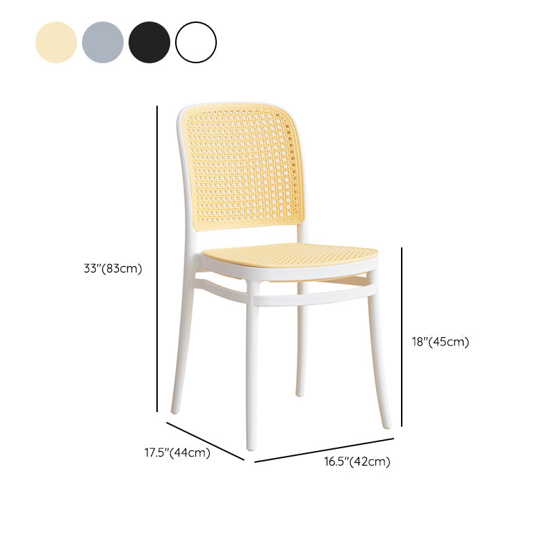 Contemporary Indoor Plastic Open Back Stackable Dining Side Chair Clearhalo 'Dining Chairs' 'Dining Tables & Seating' 'dining_chair' 'furn' 'furn_dining_chair' 'Furniture' 'Kitchen & Dining Furniture' 7747939