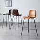 Sgabello da bar in pelle posteriore bassista in stile contemporaneo con gambe metalliche