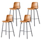 Sgabello da bar in pelle posteriore bassista in stile contemporaneo con gambe metalliche