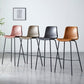 Sgabello da bar in pelle posteriore bassista in stile contemporaneo con gambe metalliche