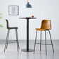 Sgabello da bar in pelle posteriore bassista in stile contemporaneo con gambe metalliche